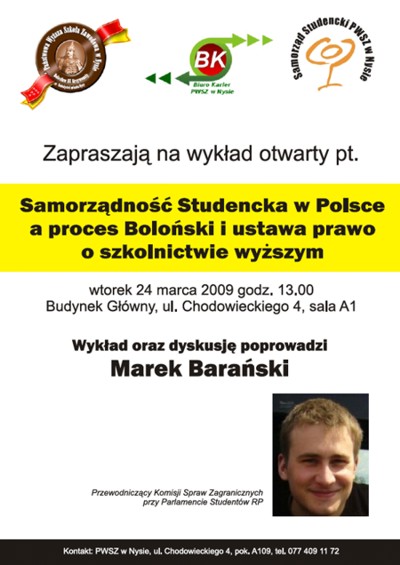Samorzad Studencki PWSZ w Nysie, wyklad otwarty
